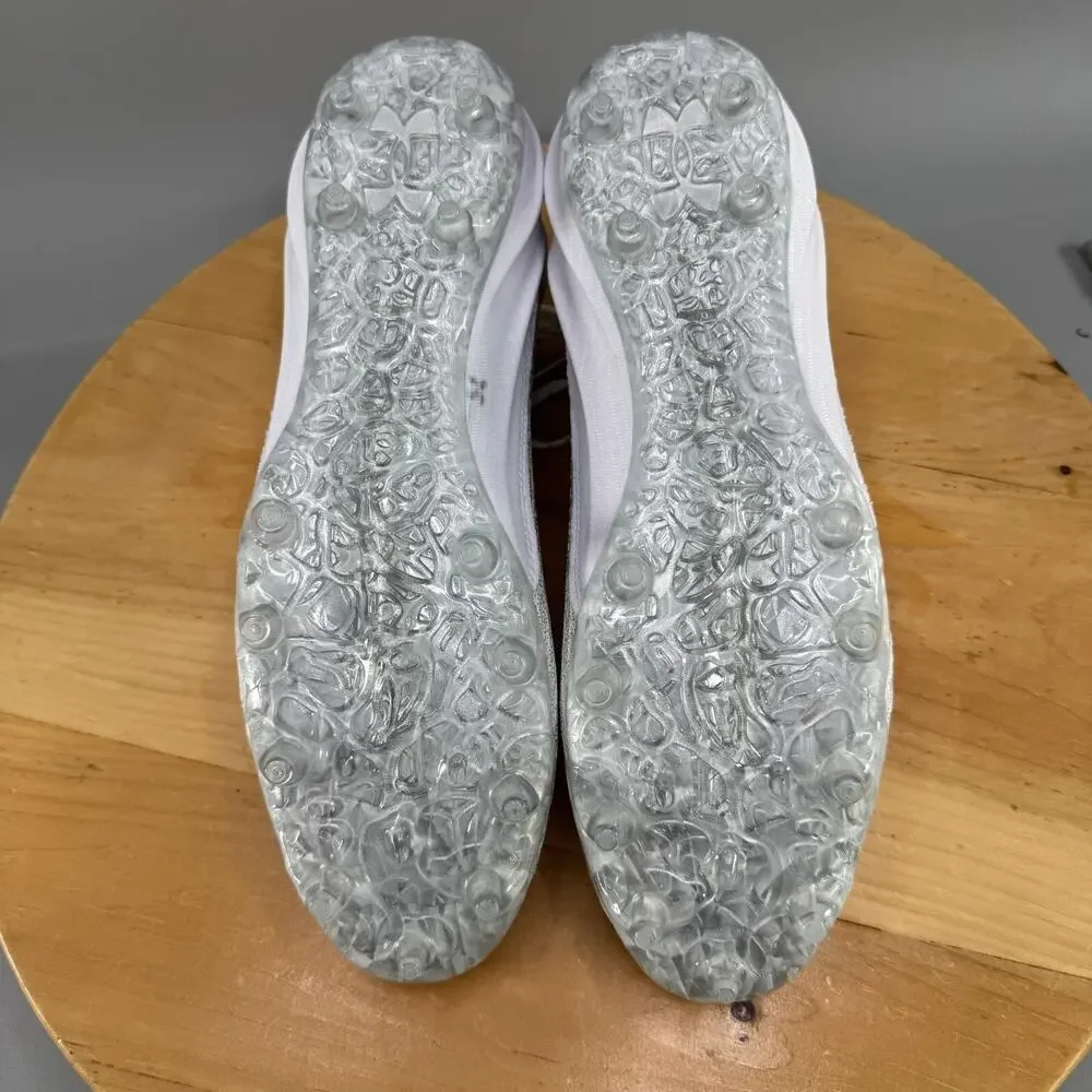 Under Armour Blur 2.0 MC VVS Mens Size 8 Football Cleats White Metallic Silver‎
